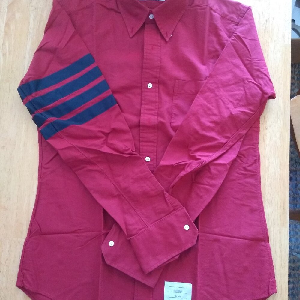 New Red Thom Browne Shirt.  SIze TB3 15.5-34